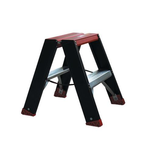 Trapladder dubbel Taurus TDO, Toegangshoogte: 2.47 m, Platform hoogte: 0.47 m
