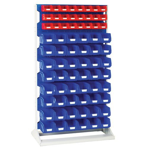 Rack double face 48 bacs rouges et 96 bacs bleus - Bott