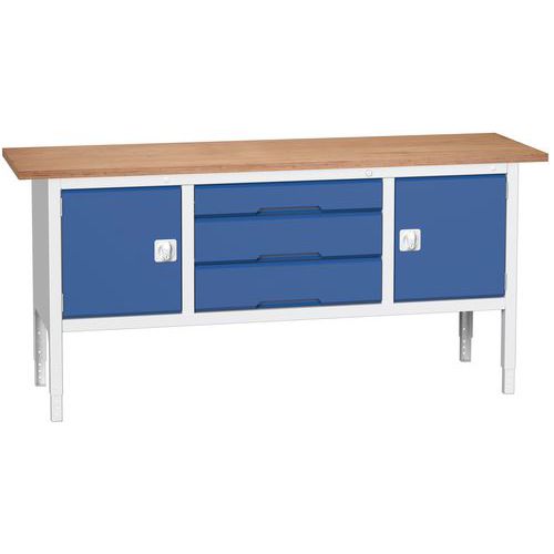 Werkbank monobloc Verso 2000x600x830-930mm - Bott