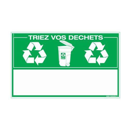 Panneau de signalisation développement durable - Triez vos déchets - Rigide