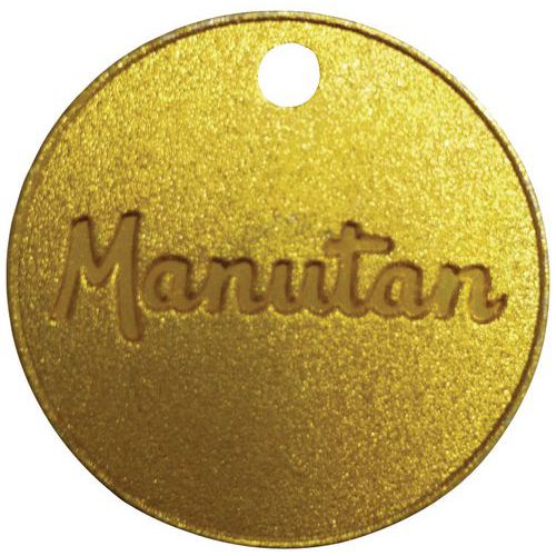 Muntje met nummer van 001 tot 100 messing 30 mm (per 100) - Manutan