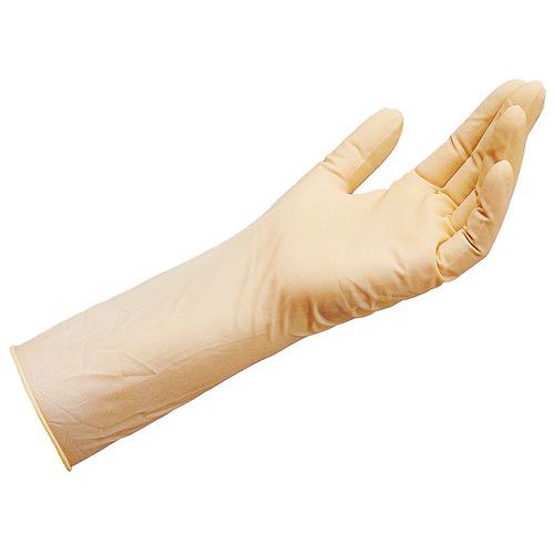 Soepele latex handschoenen lange manchet Solo 998
