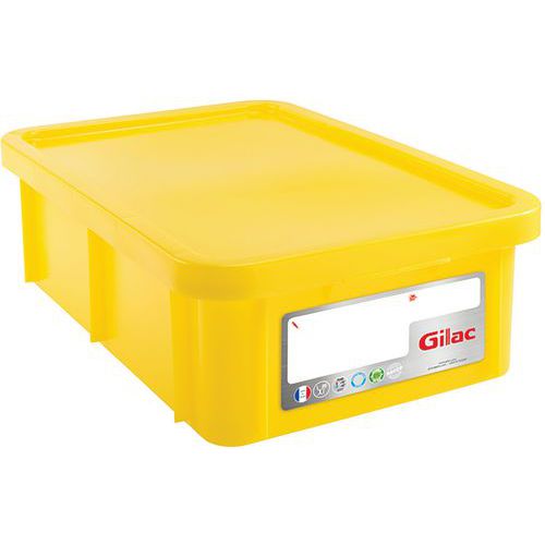 Bak rechthoekig HACCP met deksel van 12 L tot 55 L, Totale inhoud: 25 L, Nestbaar: nee, Totale hoogte: 190 mm