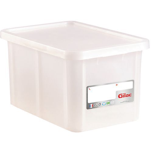 Bak rechthoekig HACCP met deksel van 12 L tot 55 L, Totale inhoud: 55 L, Nestbaar: nee, Totale hoogte: 356 mm