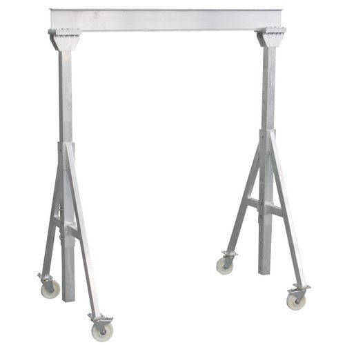 Hijsbrug van aluminium, Max. belasting: 1000 kg, Max. nuttige hoogte: 2895 mm, Gewicht: 140 kg
