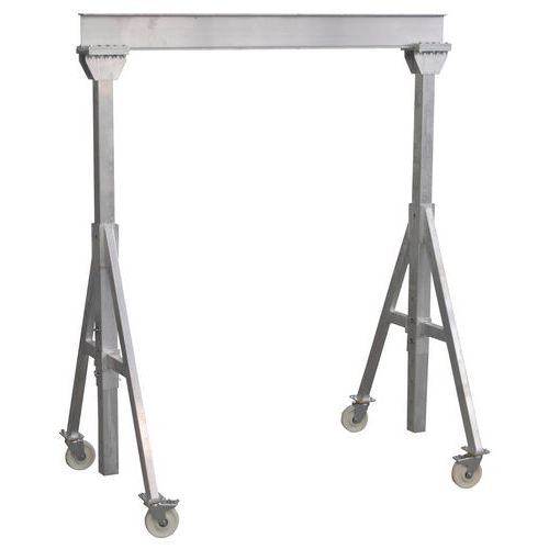 Hijsbrug van aluminium, Max. belasting: 1500 kg, Max. nuttige hoogte: 2895 mm, Gewicht: 127 kg