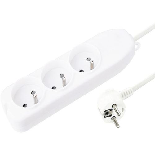 Contactdoos Manutan 230 V, 3 aansluitingen NF - Manutan Contactdoos Manutan 230 V, 3 aansluitingen NF - Manutan