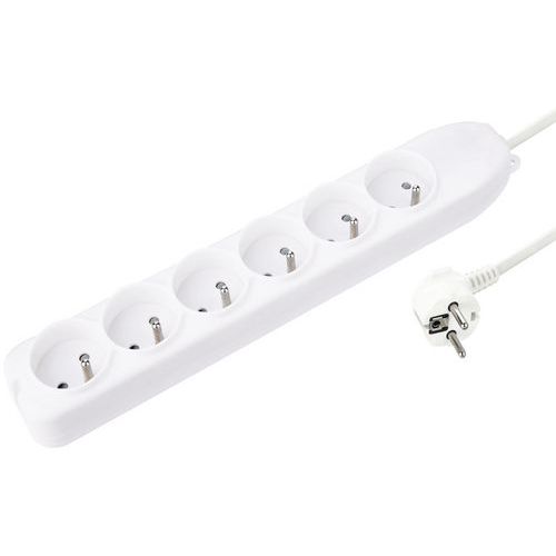 Contactdoos Manutan 230 V met 6 aansluitingen