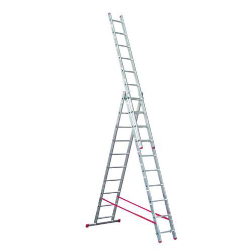 Telescopische ladder van aluminium Pro - 3 × 10 treden - Alpos Alu