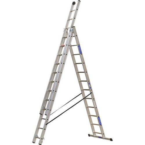 Telescopische aluminium ladder Profi - 3 × 12 treden - Alpos Alu