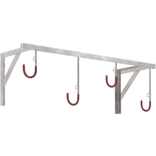 Fietsenrek wandmodel 3800, Totale lengte: 1200 mm, Aantal plaatsen: 4, Model: 3874, Materiaal: Staal