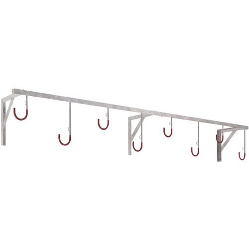 Fietsenrek wandmodel 3800, Totale lengte: 2600 mm, Aantal plaatsen: 8, Model: 3878, Materiaal: Staal