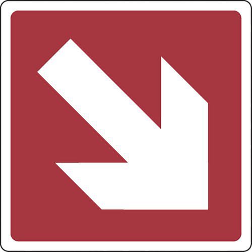 Brandbestrijdingsbord - Richtingspijl hoog hoek rechts - Aluminium