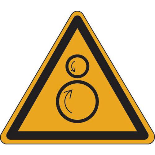 Waarschuwingsbord - Roterende onderdelen - Zelfklevend Waarschuwingsbord - Roterende onderdelen - Zelfklevend