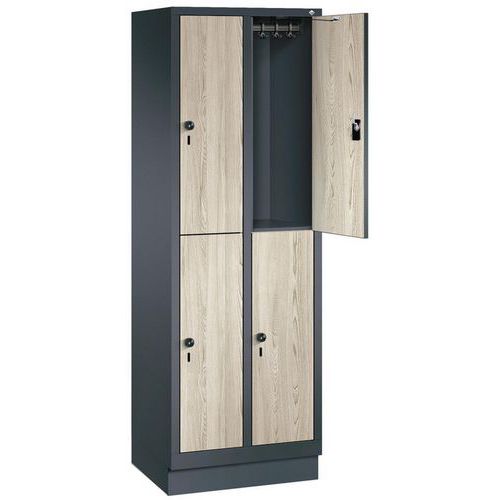 Vestiaire bois 4 à 8 cases - 2 à 4 colonnes largeur 300 mm - CP