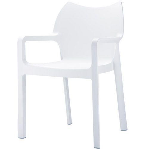 Stapelbare stoel DIVA met armleuningen / Wit