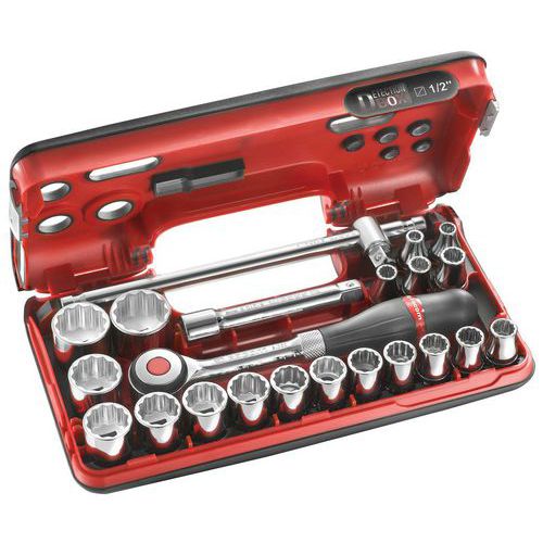 Coffret DBOX douilles 1/2 12 pans métriques - S.360DBOX412