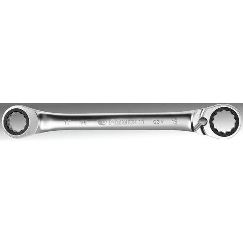 Metrische 15°-ratelringsleutels, Aantal stuks: 1, Type nr.: 65.22X24, Lengte: 260 mm, Gewicht: 425 g