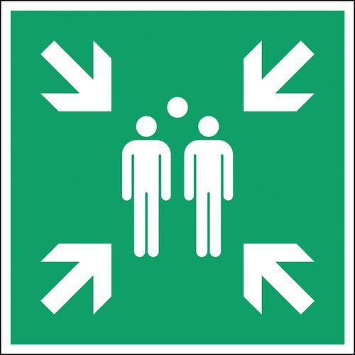Nood- en evacuatiebord vierkant - Verzamelpunt - Hard