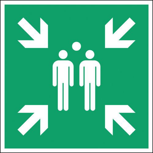Nood- en evacuatiebord vierkant - Verzamelpunt - Hard