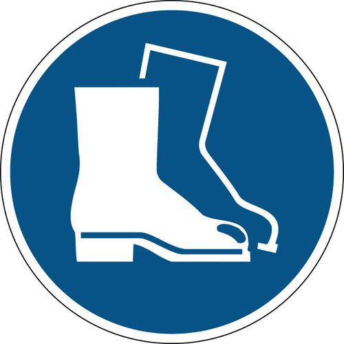 Panneau obligation rond - Chaussures de sécurité obligatoires - Rigide