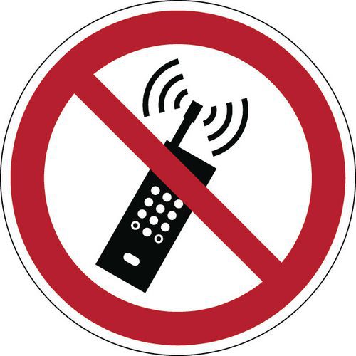 Rond verbodsbord - Mobiele telefoons verboden - Hard