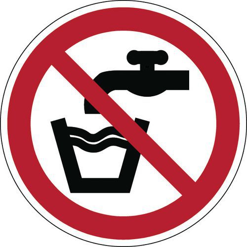 Rond verbodsbord - Geen drinkwater - Hard