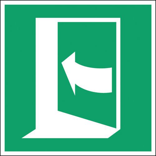 Nood- en evacuatiebord vierkant - Deur openduwen links - Hard Nood- en evacuatiebord vierkant - Deur openduwen links - Hard
