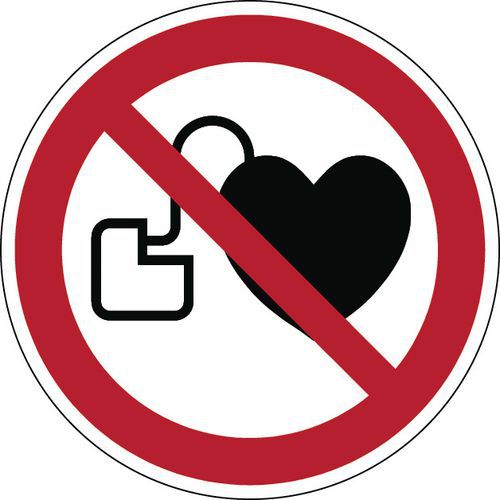 Verbodsbord rond - Verboden toegang voor personen met een pacemaker - Hard