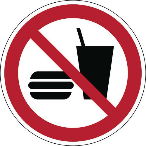 Verbodsbord - Eten en drinken niet toegestaan - Hard