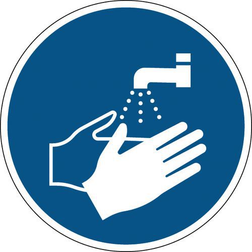 Panneau obligation - Lavage des mains - Rigide Panneau obligation - Lavage des mains - Rigide