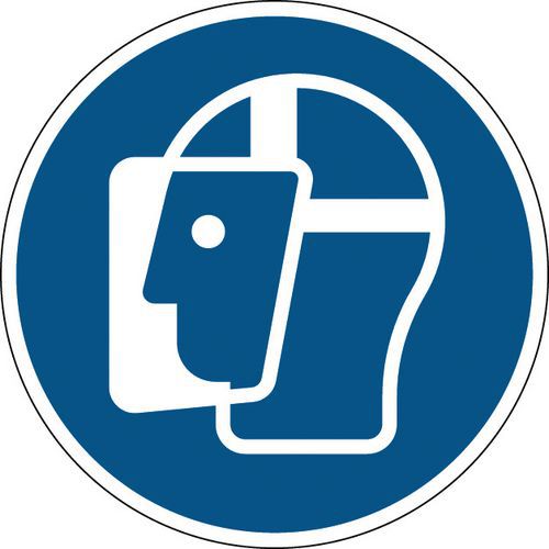 Panneau obligation - Port Visière de protection - Rigide Panneau obligation - Port Visière de protection - Rigide