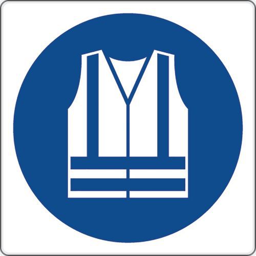 Gebodsbord - Dragen kleding met hoge zichtbaarheid - Aluminium Gebodsbord - Dragen kleding met hoge zichtbaarheid - Aluminium