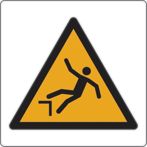 Waarschuwingsbord - Risico op vallen door hoogteverschil - Aluminium Waarschuwingsbord - Risico op vallen door hoogteverschil - Aluminium