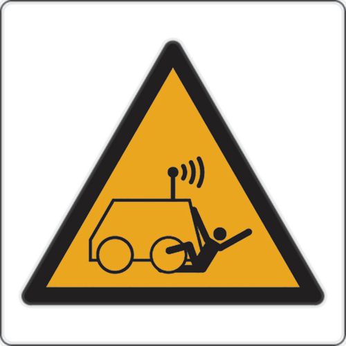 Panneau danger - Risque collision véhicule télécommandé - Aluminium