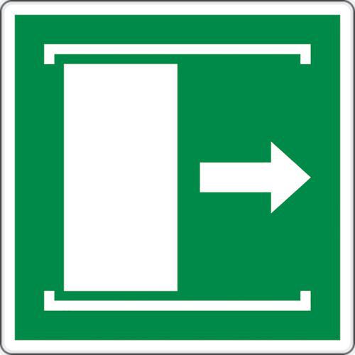 Panneau évacuation - Coulisser porte à droite - Aluminium