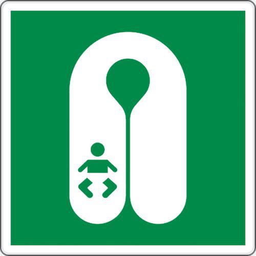 Panneau secours - Gilet sauvetage bébés - Aluminium