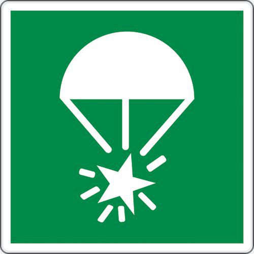 Evacuatiebord - Noodfakkel met parachute - Aluminium Evacuatiebord - Noodfakkel met parachute - Aluminium