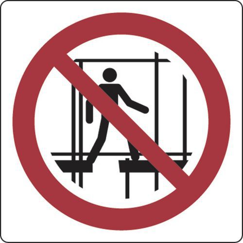 Verbodsbord - Gebruik van onvolledige steiger verboden - Aluminium