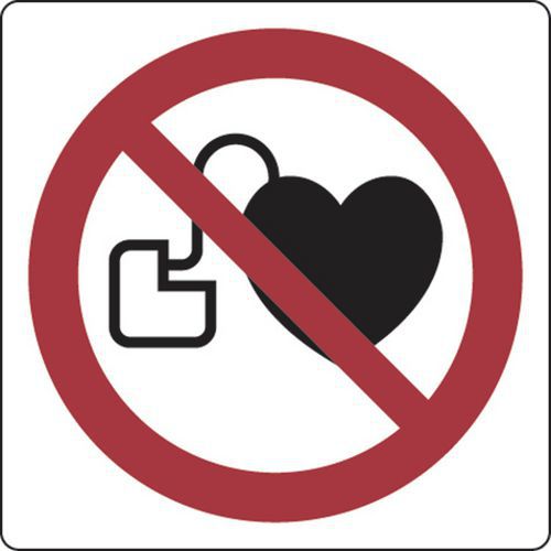 Verbodsbord - Verboden toegang voor dragers van een pacemaker - Aluminium