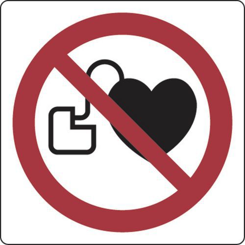 Verbodsbord - Verboden toegang voor dragers van een pacemaker - Aluminium Verbodsbord - Verboden toegang voor dragers van een pacemaker - Aluminium