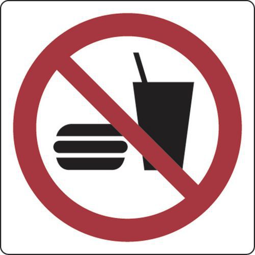 Panneau interdiction - Défense de manger ou boire - Aluminium
