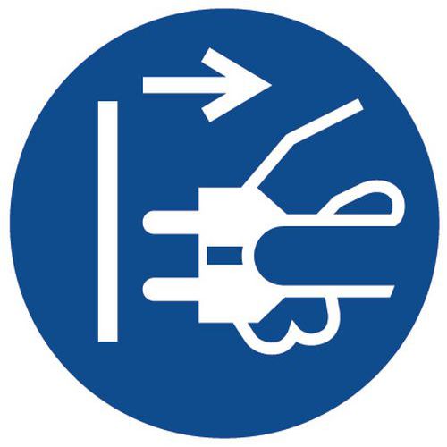 Gebodsbord - Stekker uit het stopcontact halen - Aluminium
