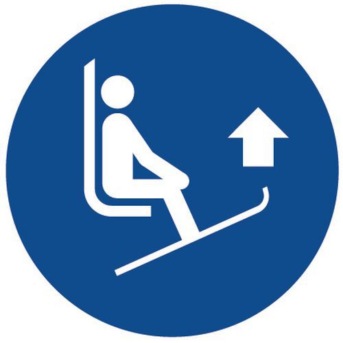 Panneau obligation - Soulever pointes de skis - Aluminium Panneau obligation - Soulever pointes de skis - Aluminium