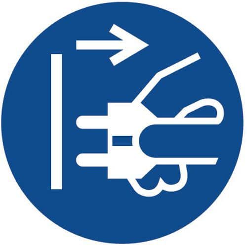 Gebodsbord - Stekker uit het stopcontact halen - Aluminium