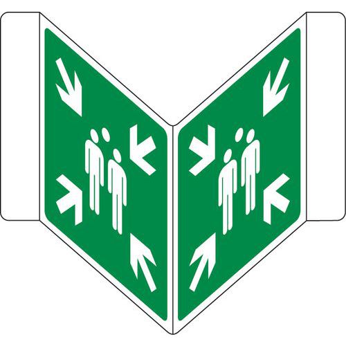 Evacuatiebord - Verzamelpunt (in V-vorm) - Aluminium Evacuatiebord - Verzamelpunt (in V-vorm) - Aluminium