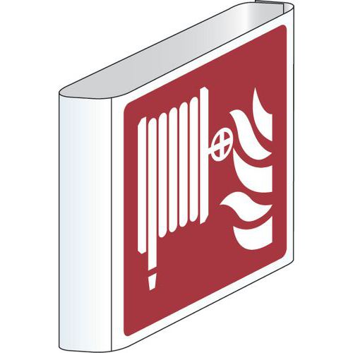 Panneau incendie - Dévidoir lance incendie (drapeau) - Aluminium