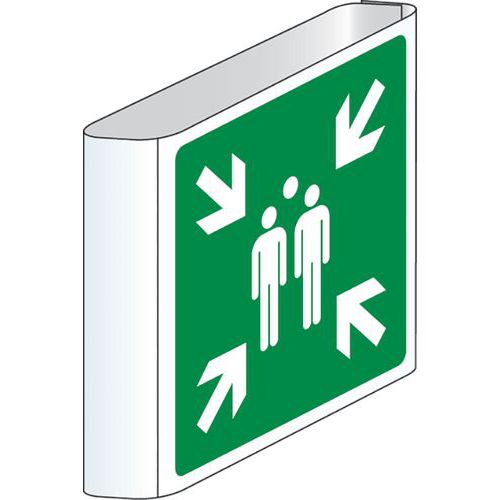 Evacuatiebord - Verzamelpunt (uithangbord) - Aluminium