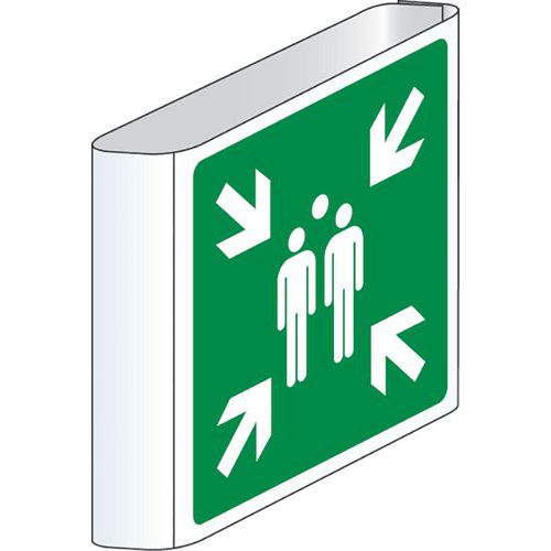 Evacuatiebord - Verzamelpunt (uithangbord) - Aluminium Evacuatiebord - Verzamelpunt (uithangbord) - Aluminium