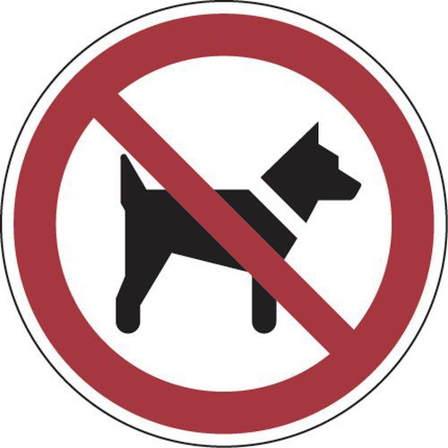 Verbodsbord - Verboden toegang voor honden - Aluminium rond